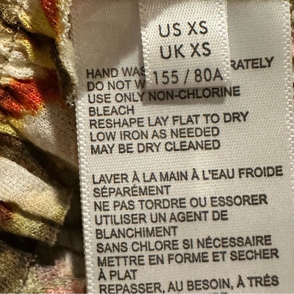 Urban Outfitters Old Soul Yellow Green Orange Smocked Crop Top Size XS NEW - Picture 10 of 12